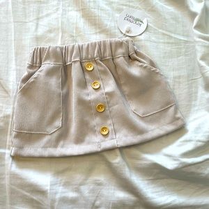 NWT knitted fern ribbed/corduroy ivory/cream 6-12mo skirt